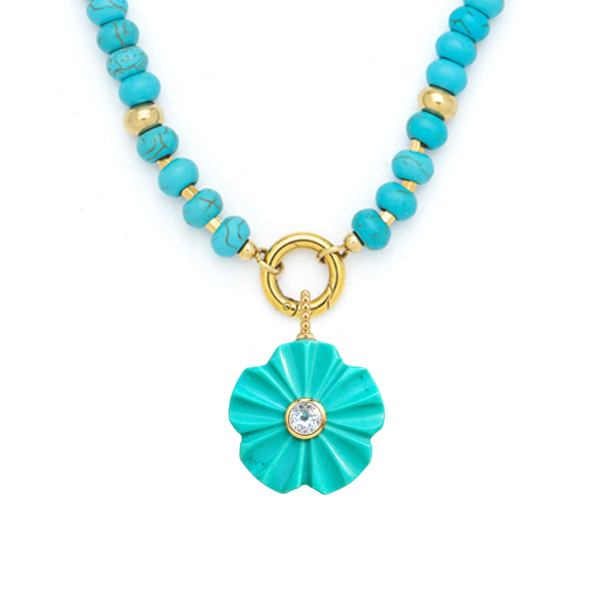 Flower Pendant and Raya Gemstone Necklace