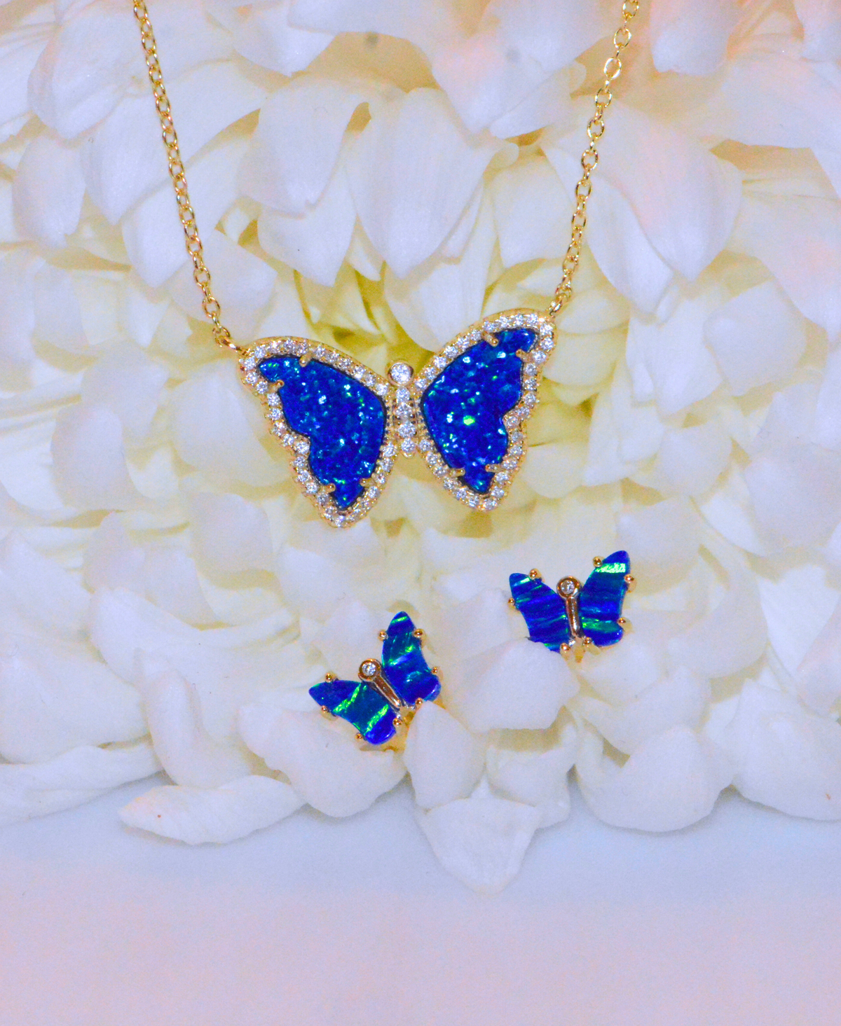 Opal Butterfly Stud Earrings