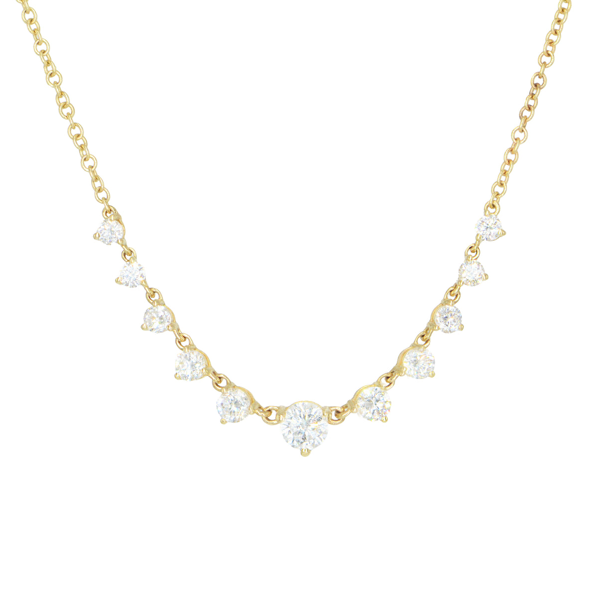 Graduated Pronged Lab-Grown Diamond Choker Necklace