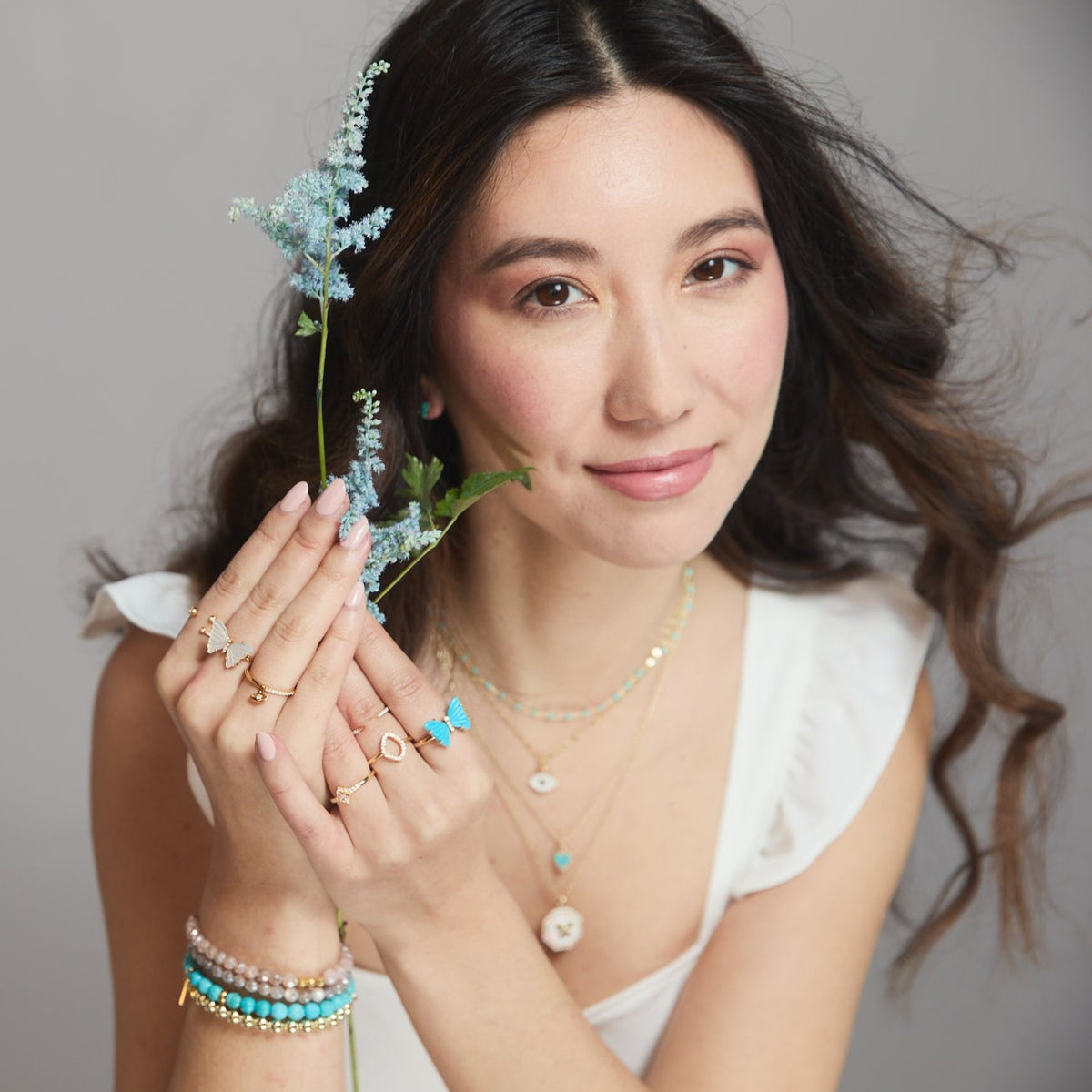 kamaria rings stacking turquoise