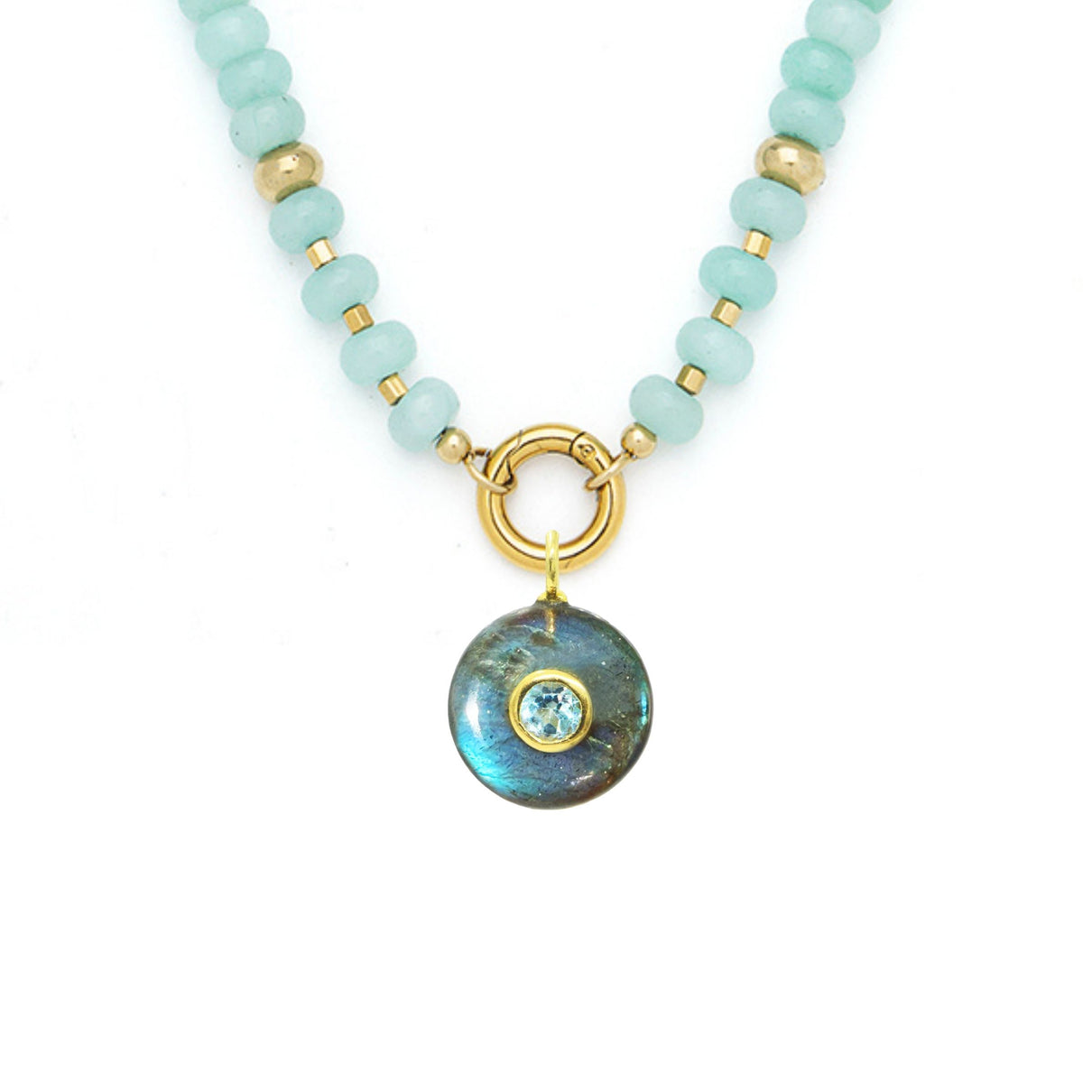 Labradorite Pendant and Raya Gemstone Necklace