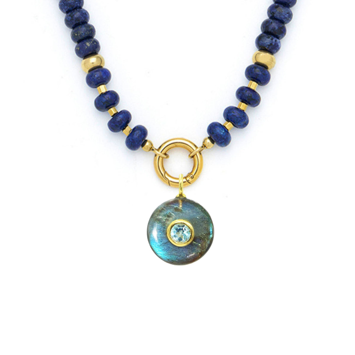 Labradorite Pendant and Raya Gemstone Necklace