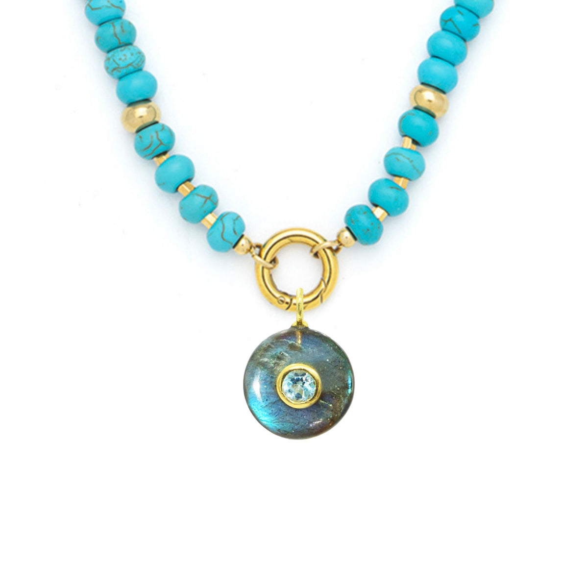 Labradorite Pendant and Raya Gemstone Necklace