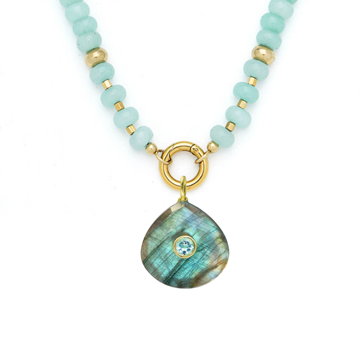 Labradorite Pendant and Raya Gemstone Necklace