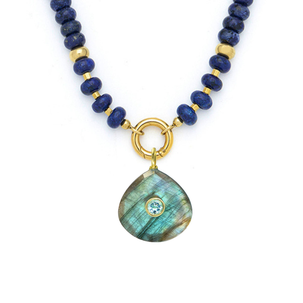 Labradorite Pendant and Raya Gemstone Necklace