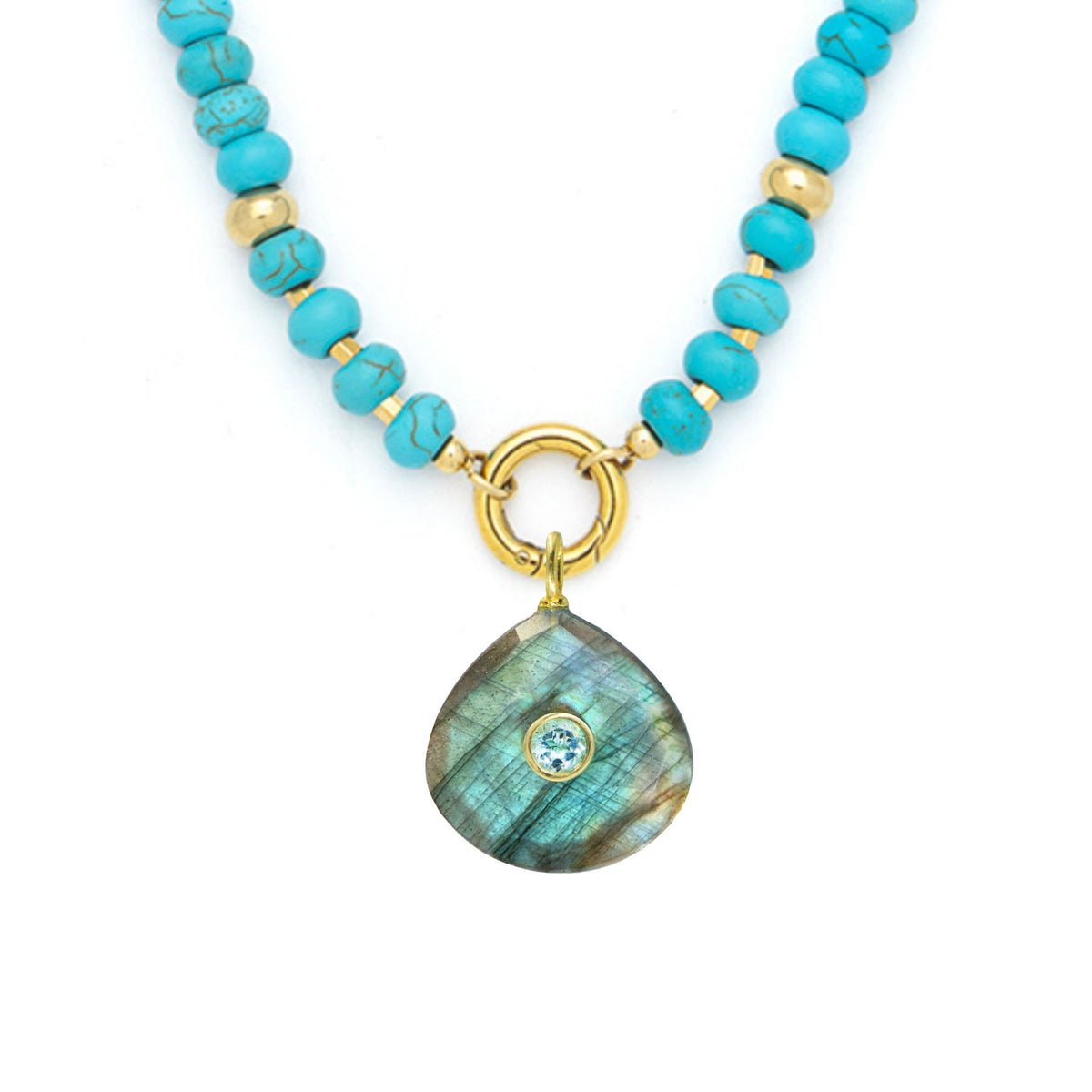 Labradorite Pendant and Raya Gemstone Necklace