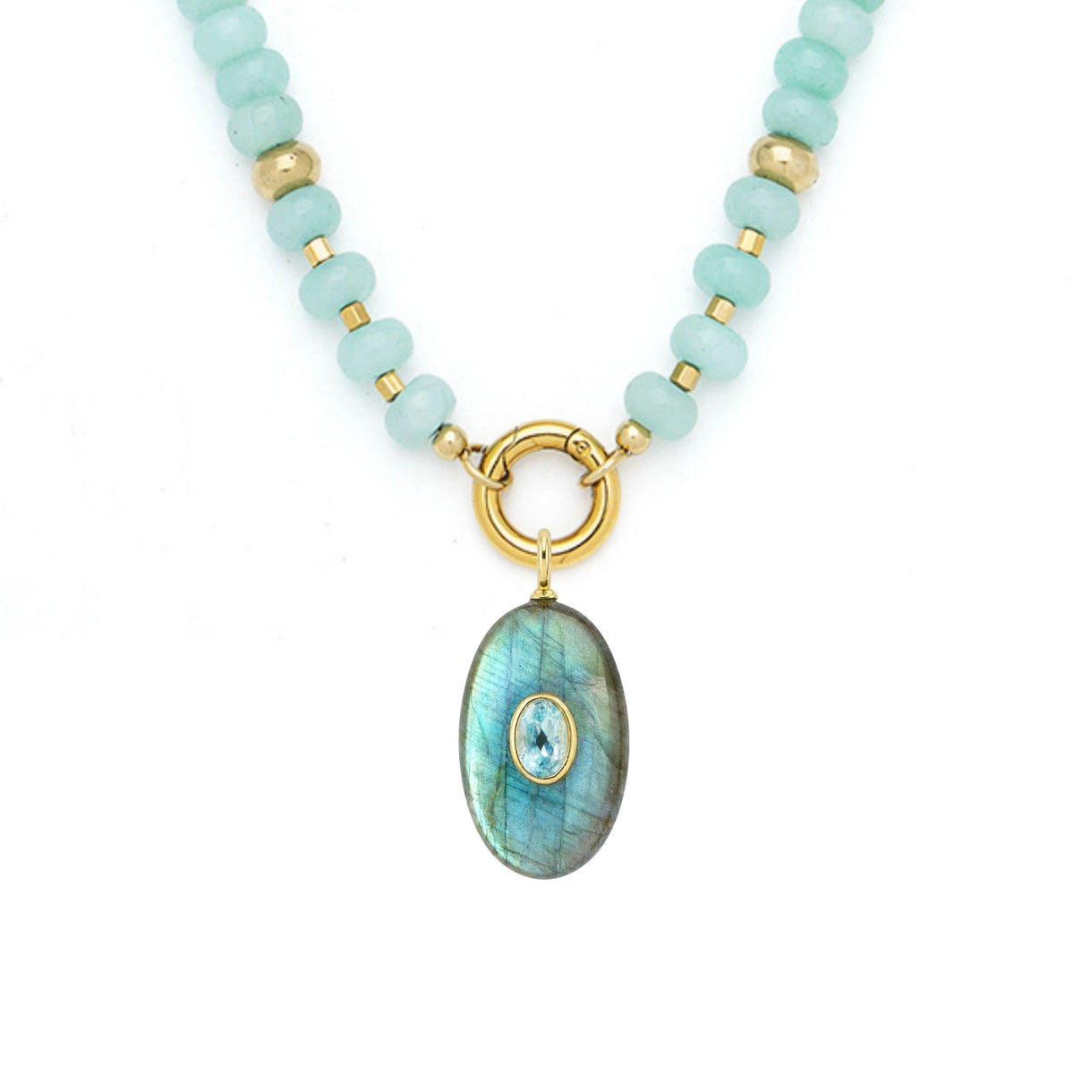 Labradorite Pendant and Raya Gemstone Necklace
