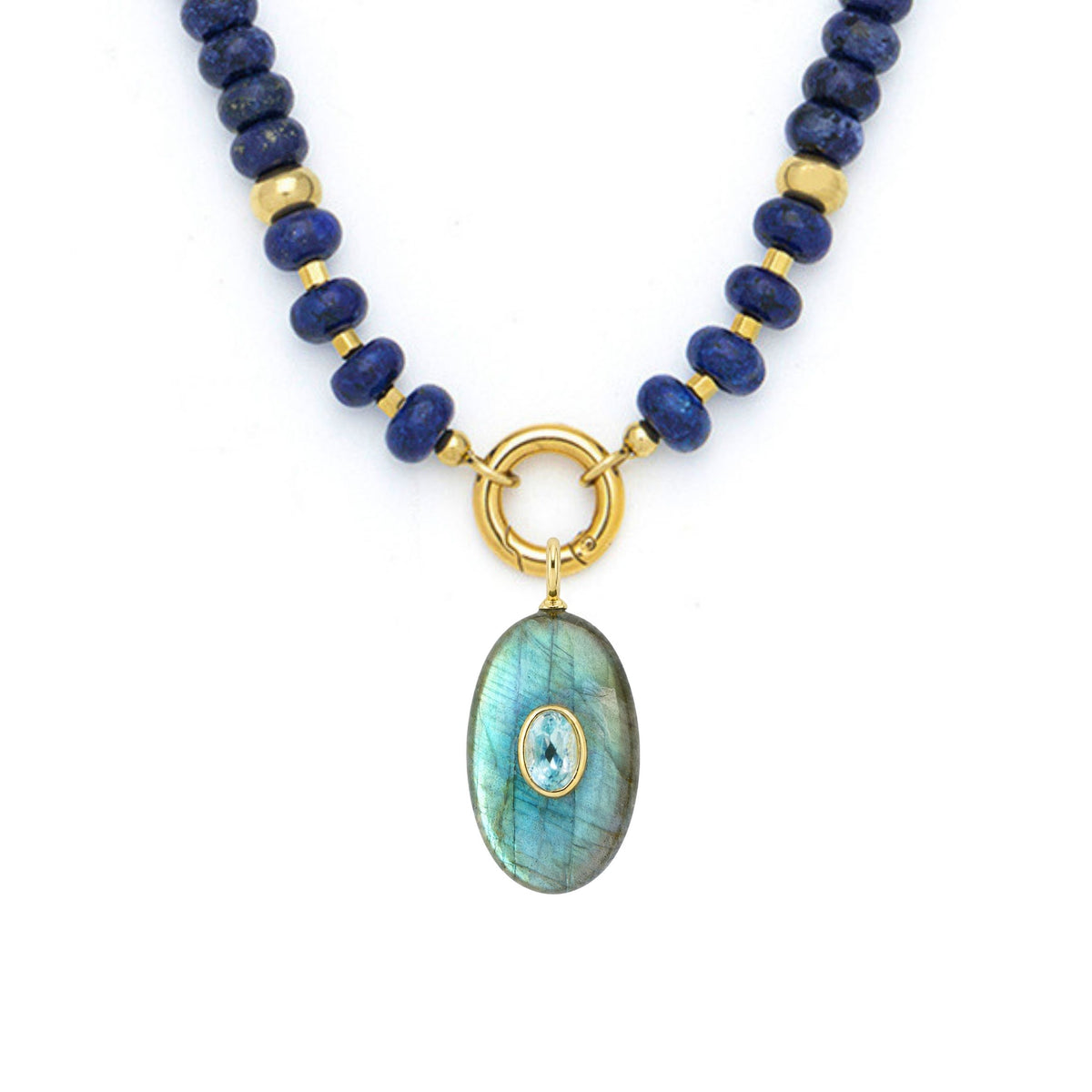 Labradorite Pendant and Raya Gemstone Necklace