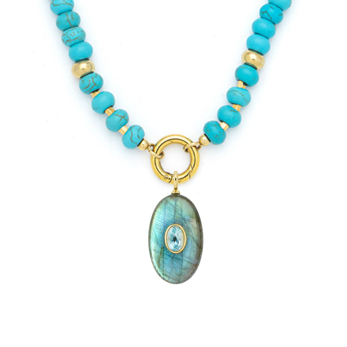 Labradorite Pendant and Raya Gemstone Necklace