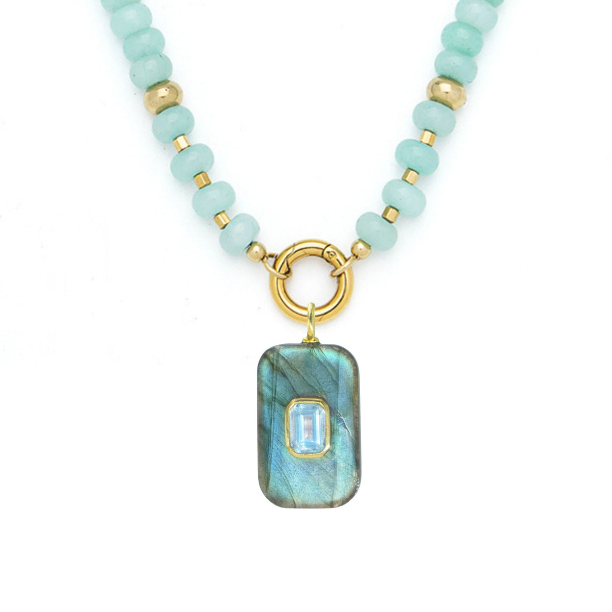 Labradorite Pendant and Raya Gemstone Necklace
