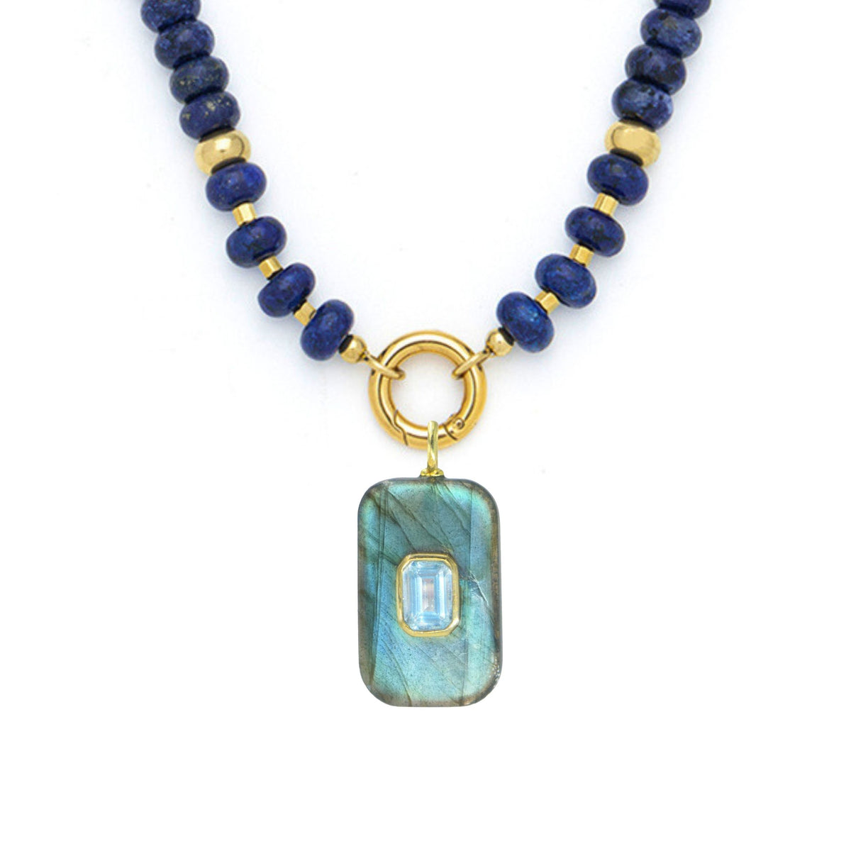 Labradorite Pendant and Raya Gemstone Necklace
