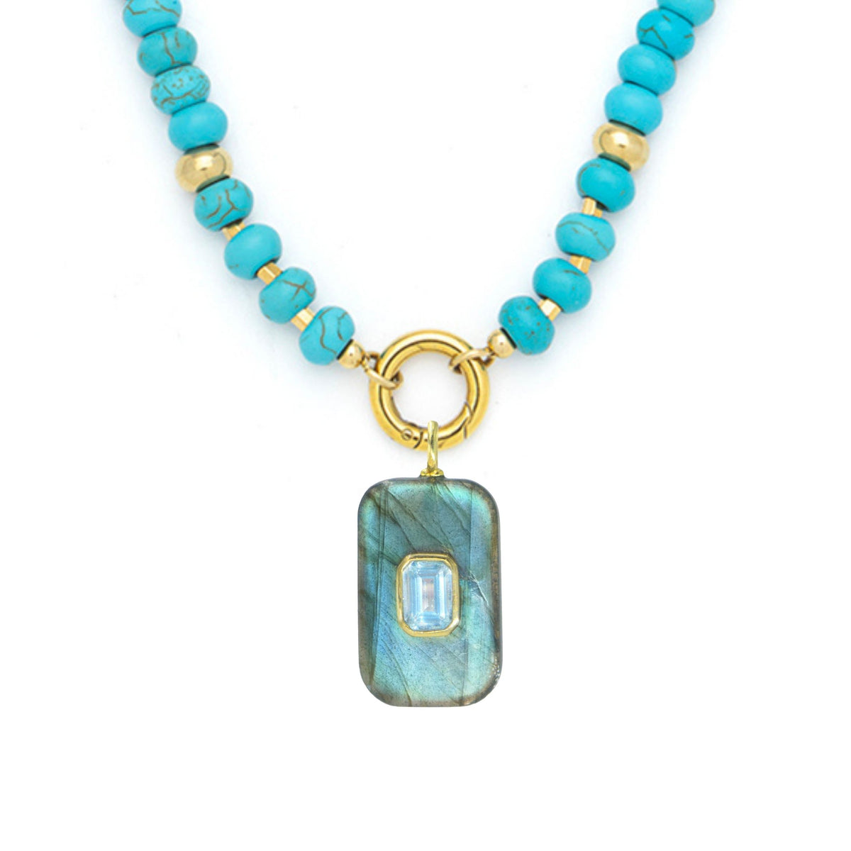 Labradorite Pendant and Raya Gemstone Necklace