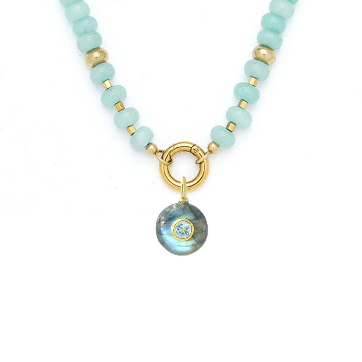 Labradorite Pendant and Raya Gemstone Necklace