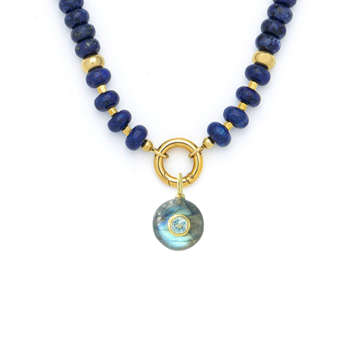 Labradorite Pendant and Raya Gemstone Necklace