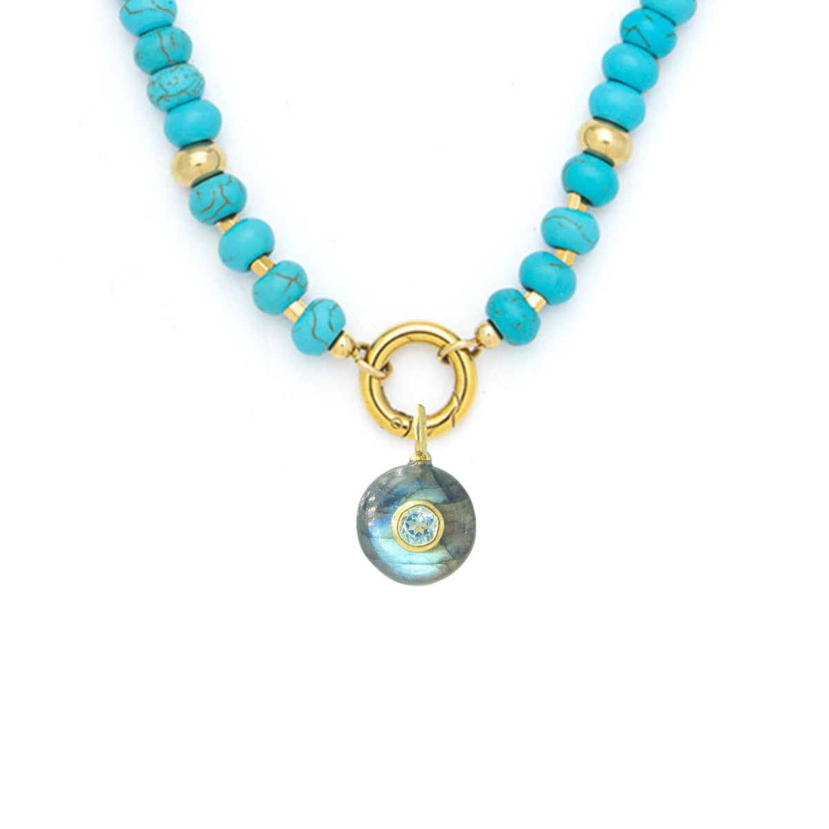 Labradorite Pendant and Raya Gemstone Necklace