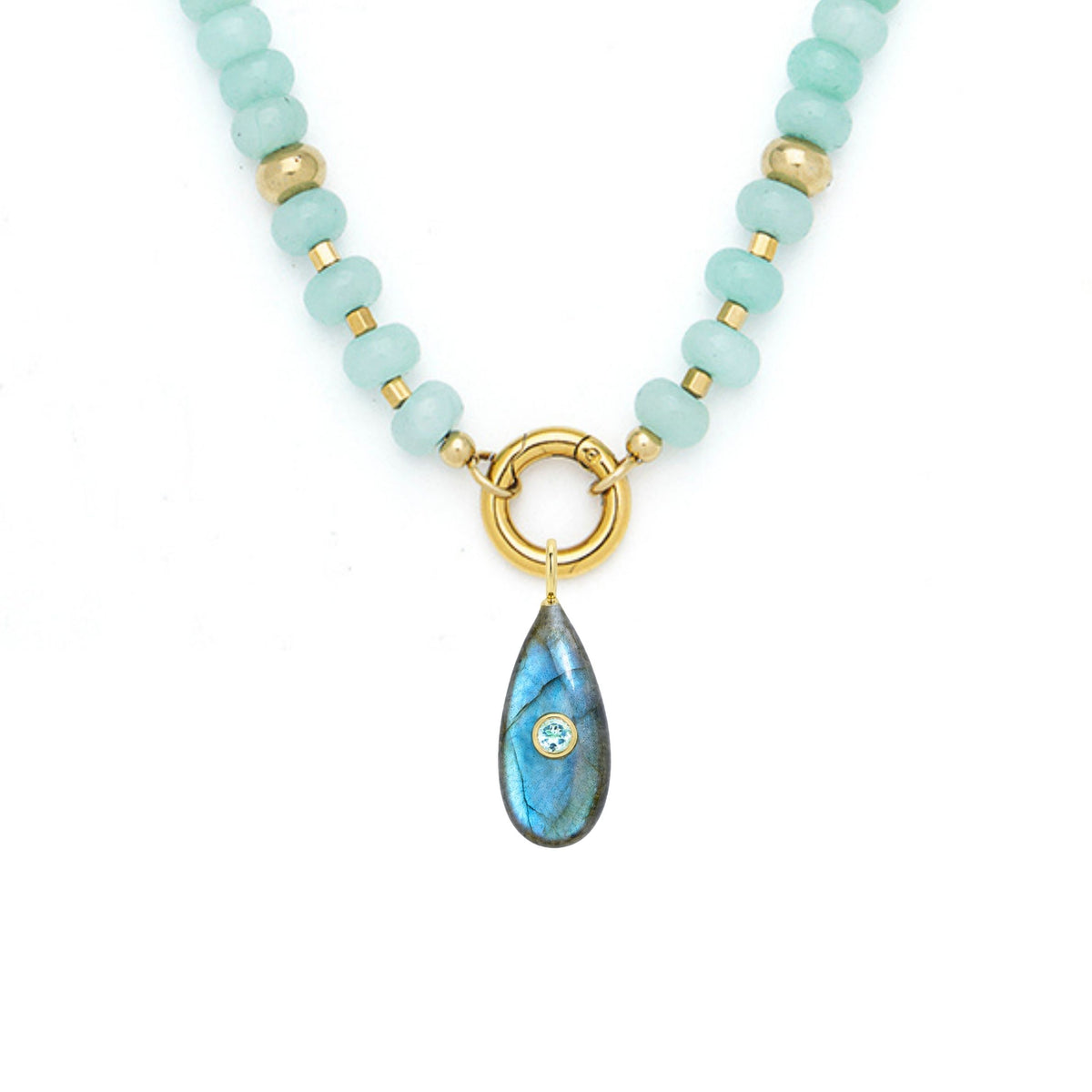 Labradorite Pendant and Raya Gemstone Necklace