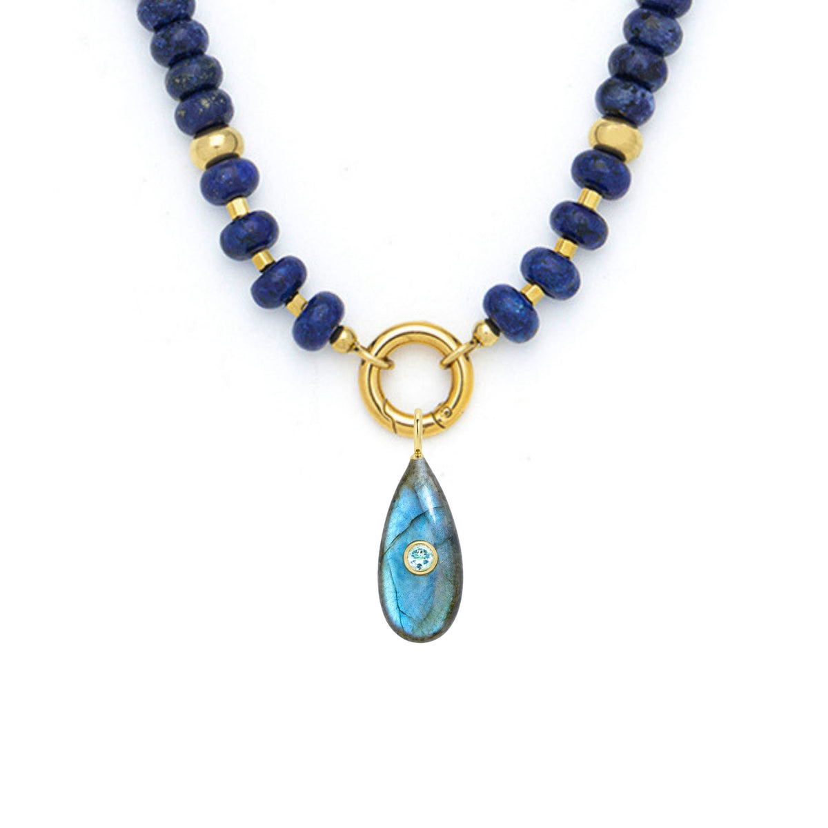 Labradorite Pendant and Raya Gemstone Necklace