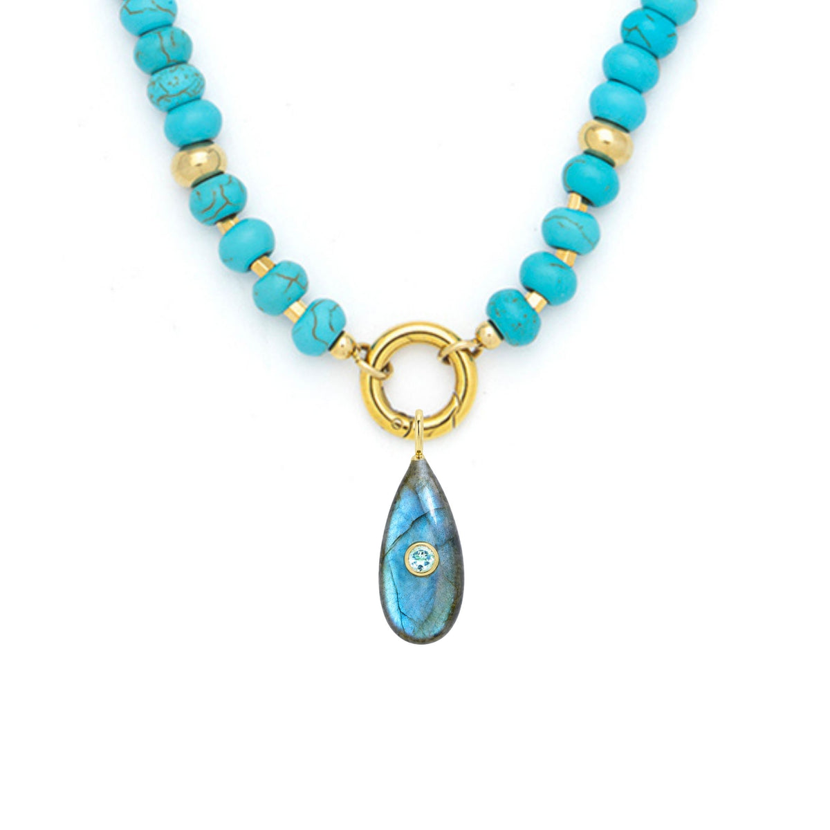 Labradorite Pendant and Raya Gemstone Necklace