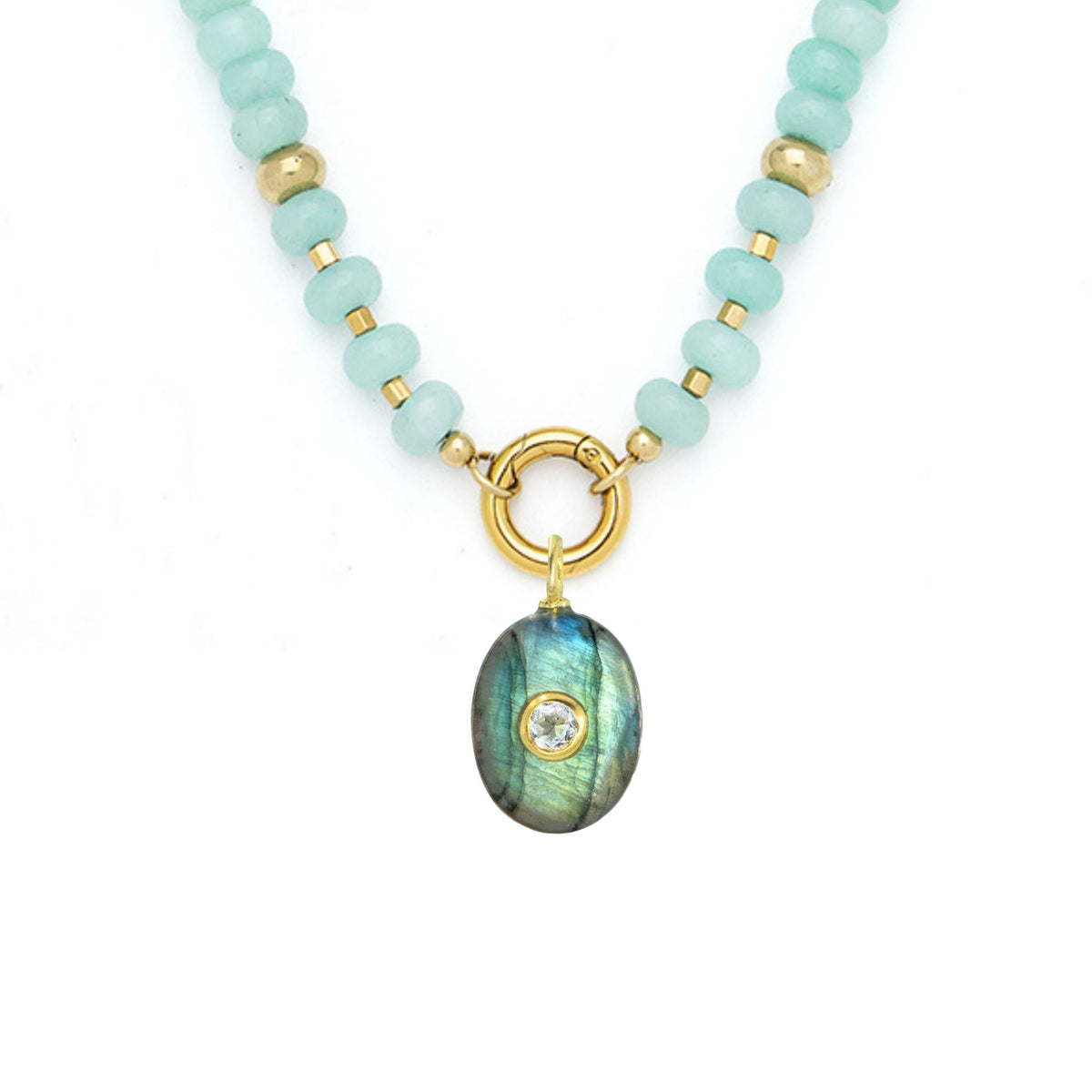 Labradorite Pendant and Raya Gemstone Necklace