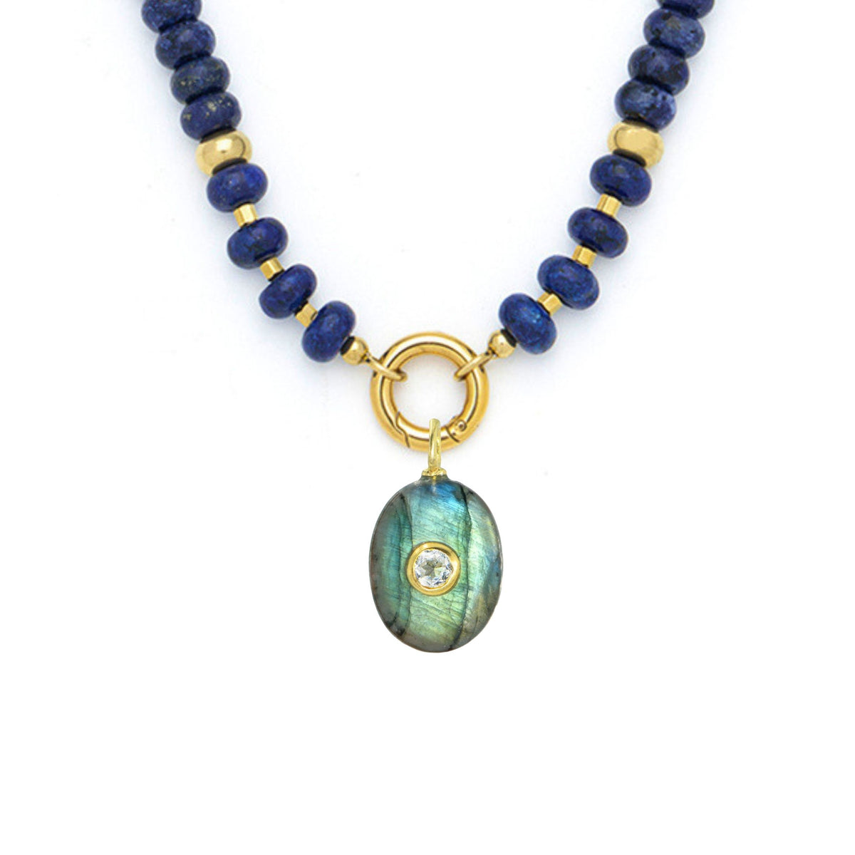 Labradorite Pendant and Raya Gemstone Necklace