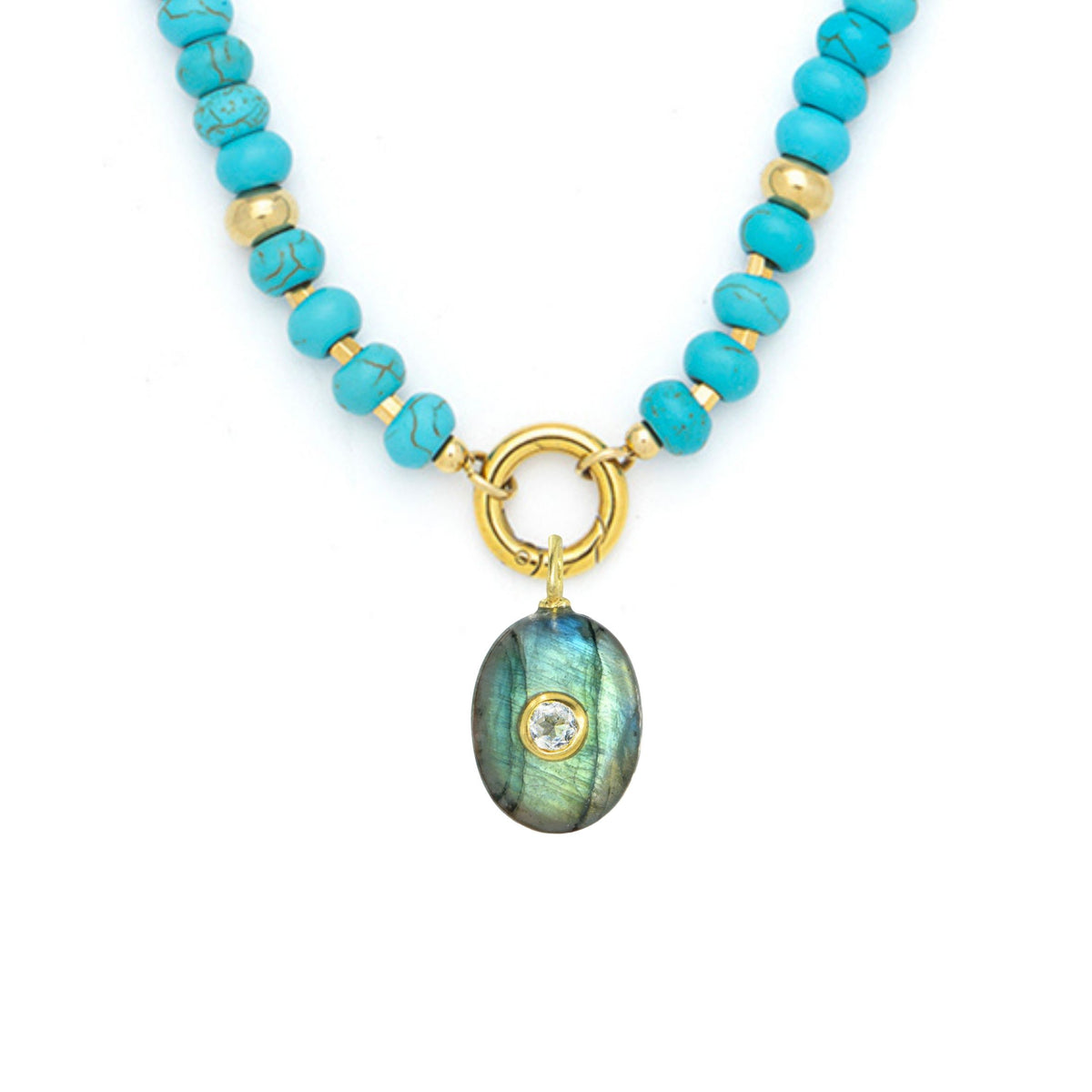 Labradorite Pendant and Raya Gemstone Necklace