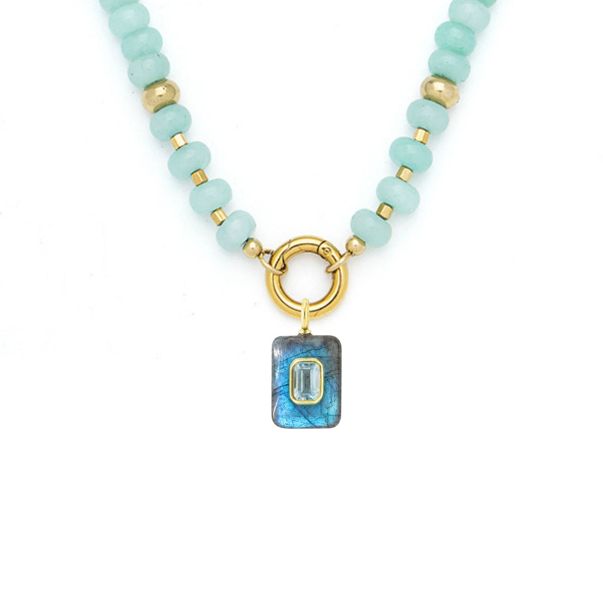 Labradorite Pendant and Raya Gemstone Necklace