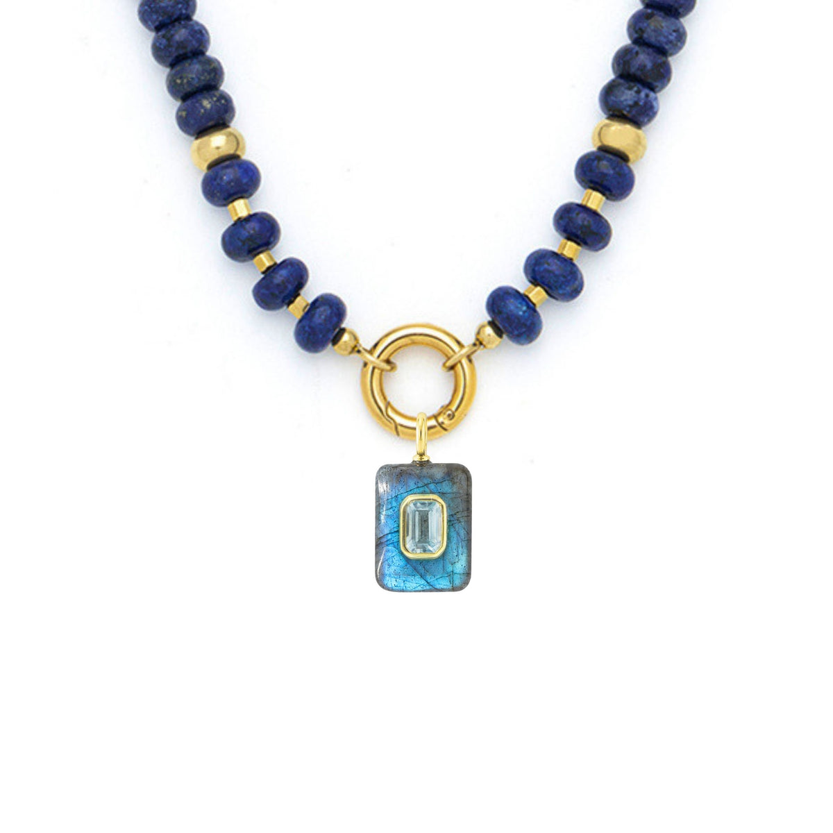 Labradorite Pendant and Raya Gemstone Necklace