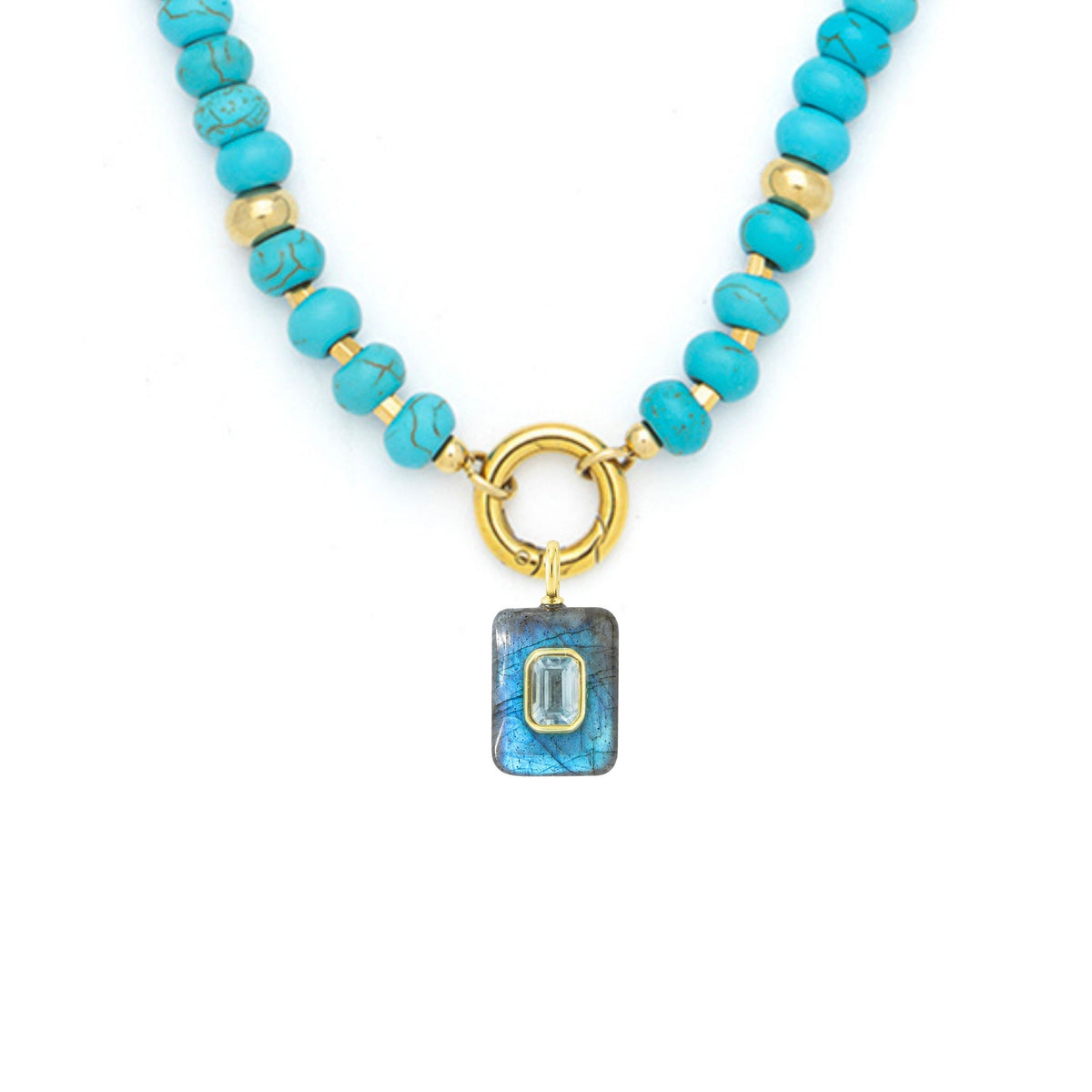 Labradorite Pendant and Raya Gemstone Necklace