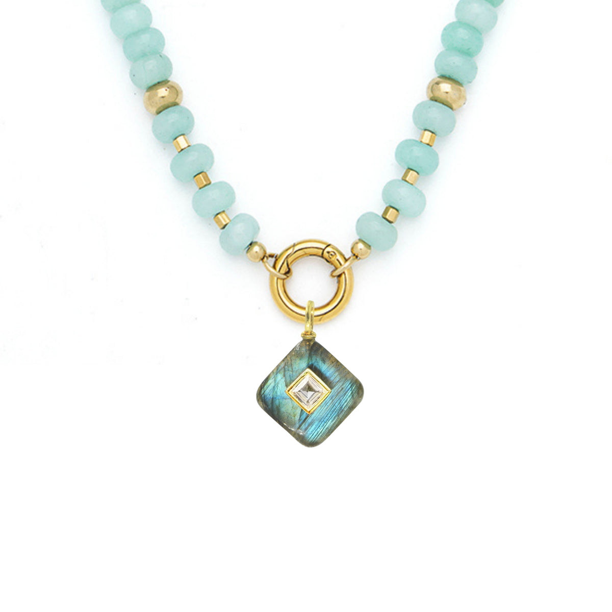 Gemstone Necklace With Labradorite Pendant