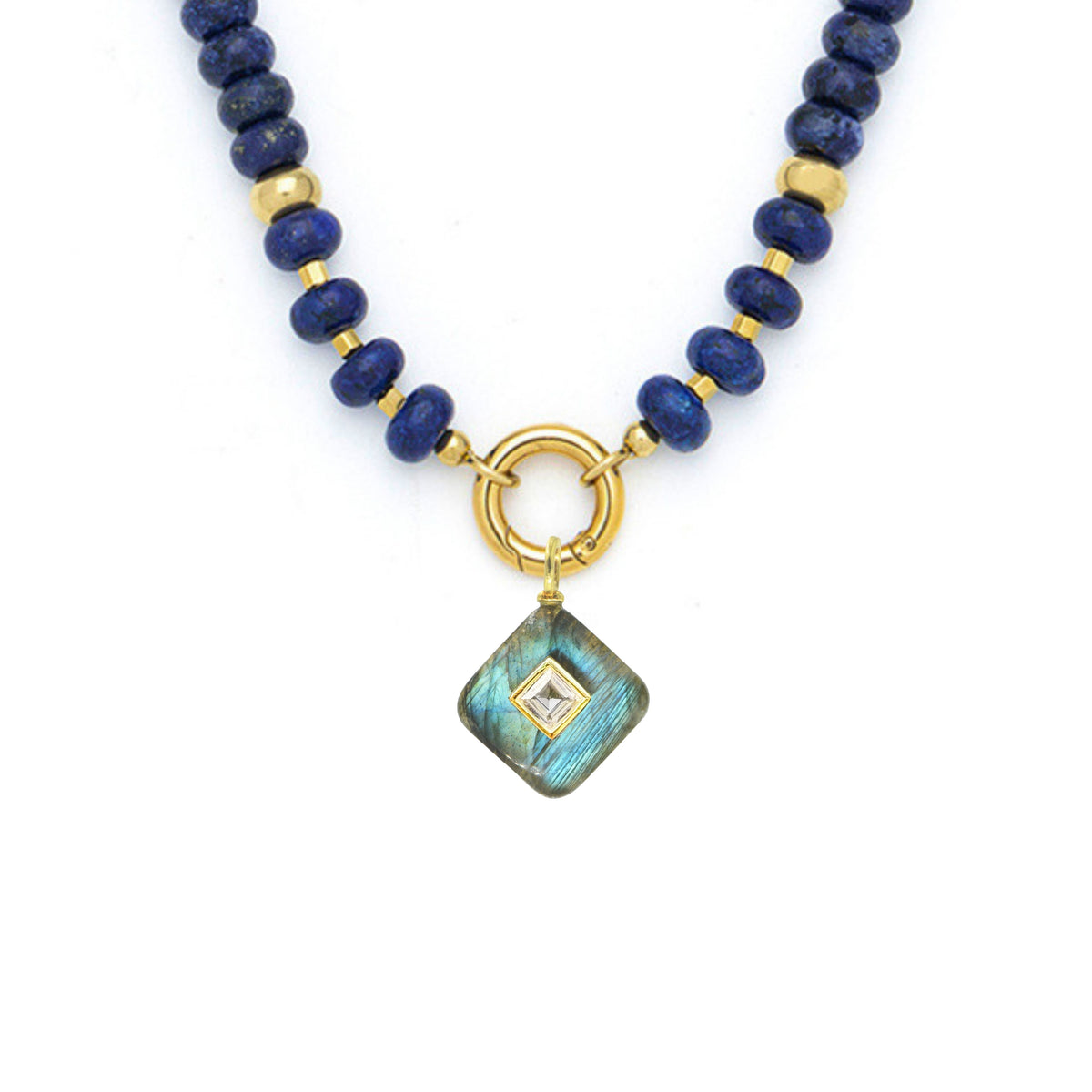 Gemstone Necklace With Labradorite Pendant