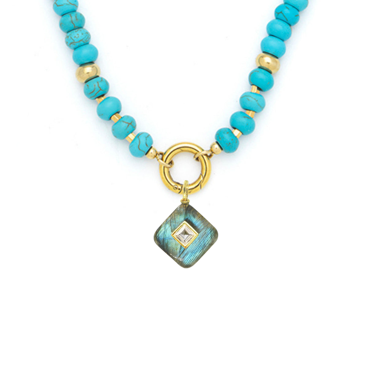 Gemstone Necklace With Labradorite Pendant