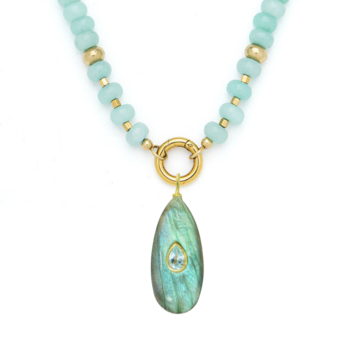 Gemstone Necklace With Labradorite Pendant