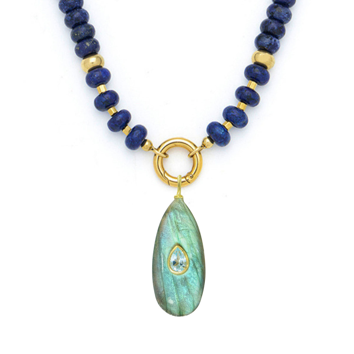 Gemstone Necklace With Labradorite Pendant
