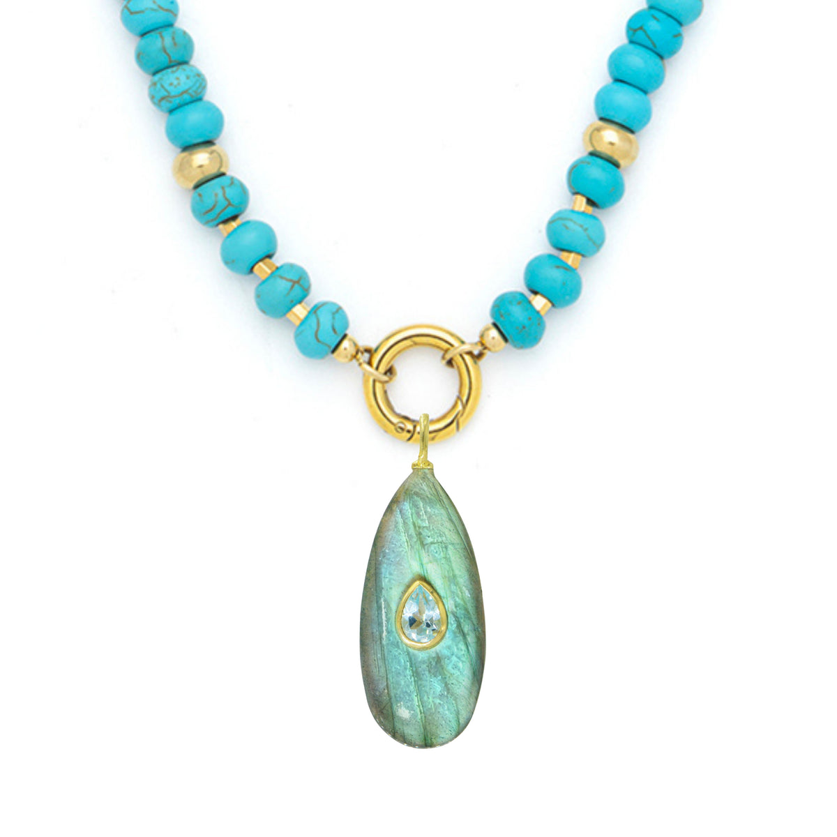Gemstone Necklace With Labradorite Pendant