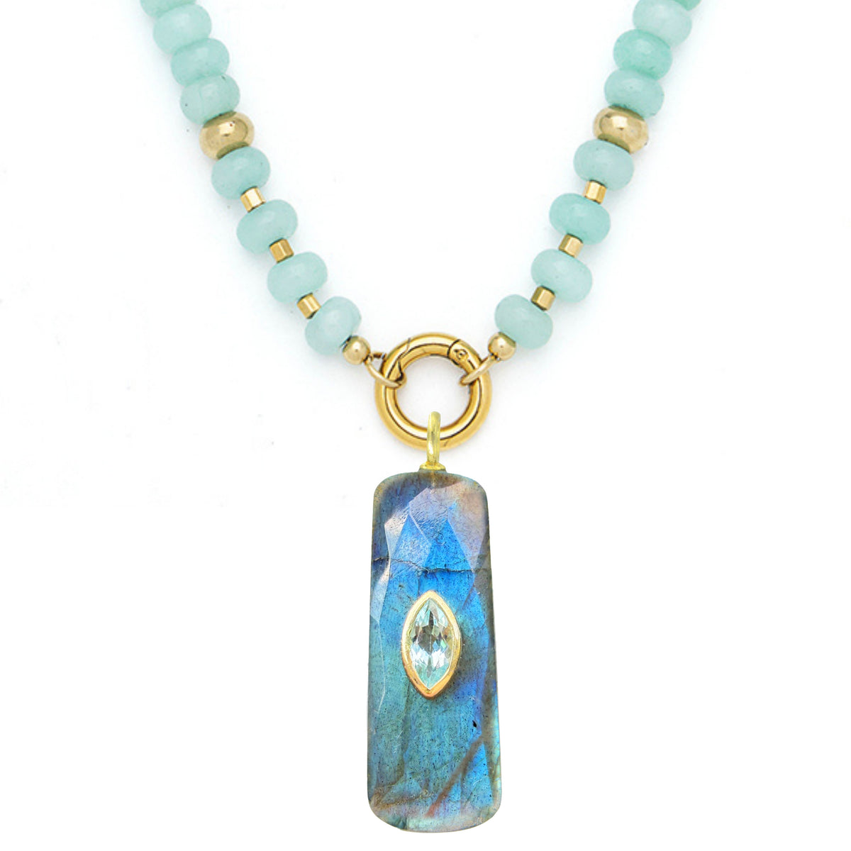 Gemstone Necklace With Labradorite Pendant