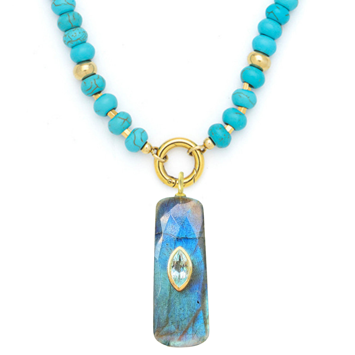 Gemstone Necklace With Labradorite Pendant