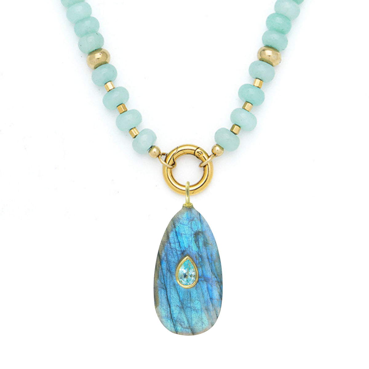 Gemstone Necklace With Labradorite Pendant