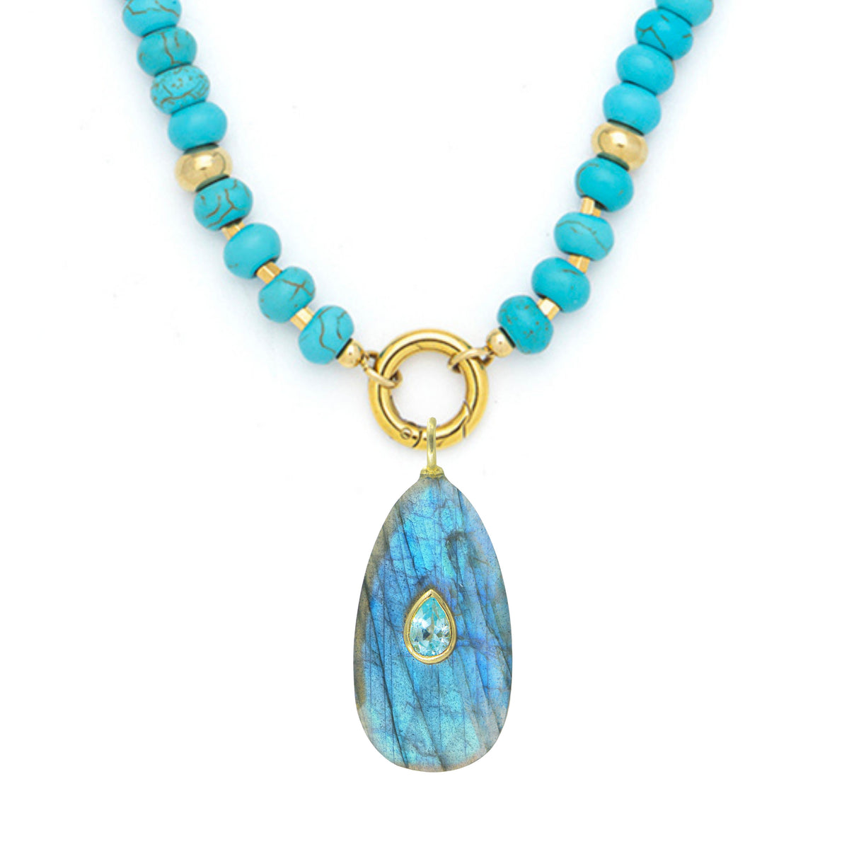 Gemstone Necklace With Labradorite Pendant