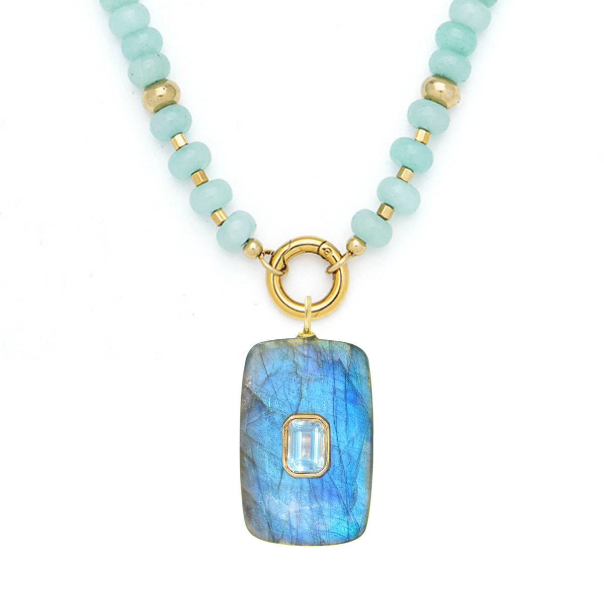 Gemstone Necklace With Labradorite Pendant