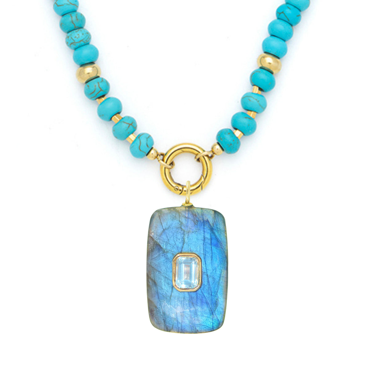 Gemstone Necklace With Labradorite Pendant