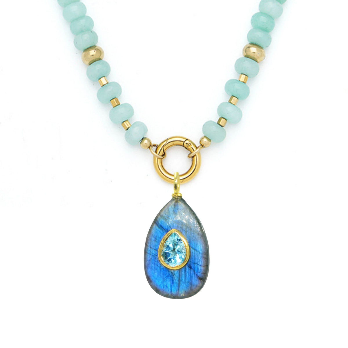 Labradorite Pendant and Raya Gemstone Necklace