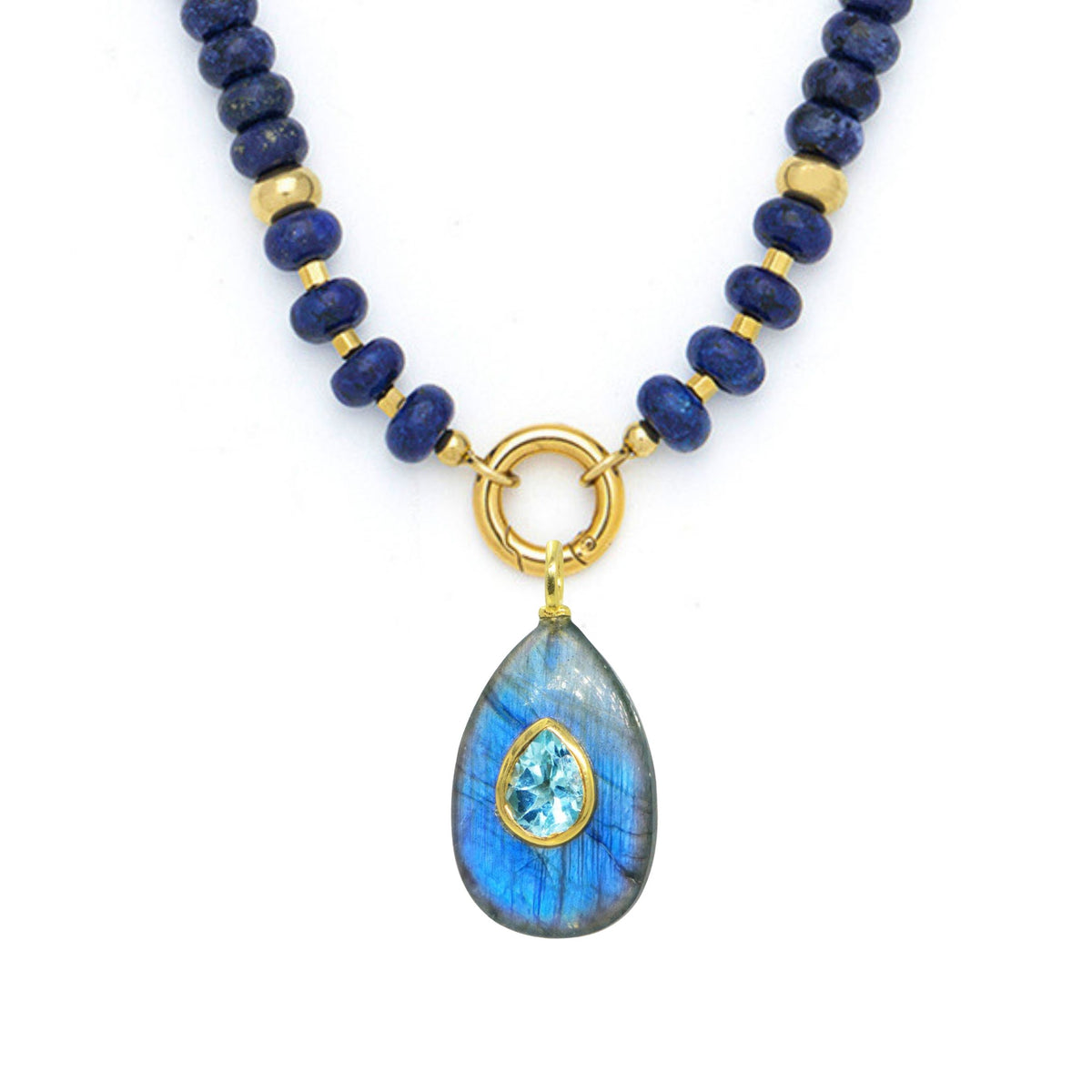 Labradorite Pendant and Raya Gemstone Necklace