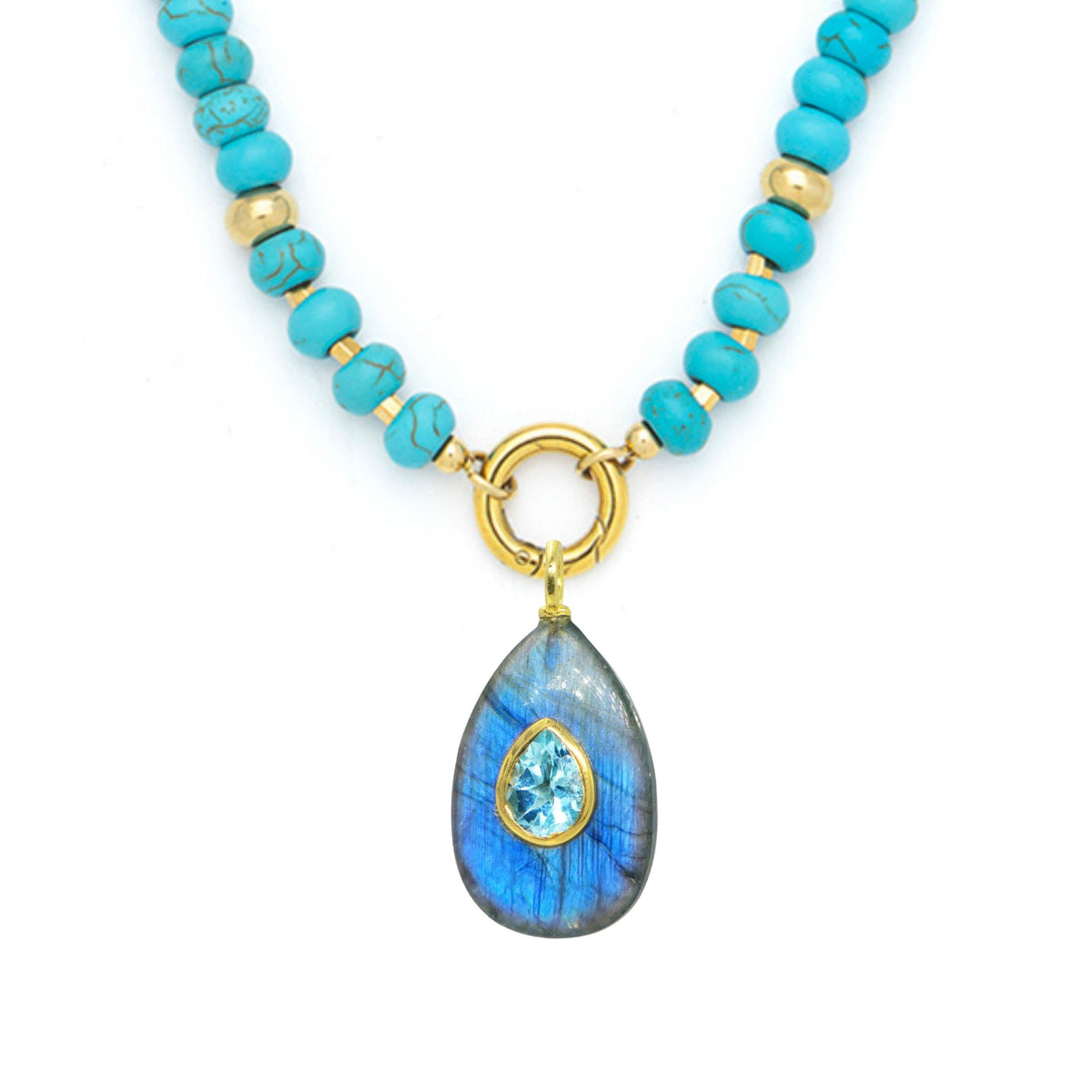 Labradorite Pendant and Raya Gemstone Necklace