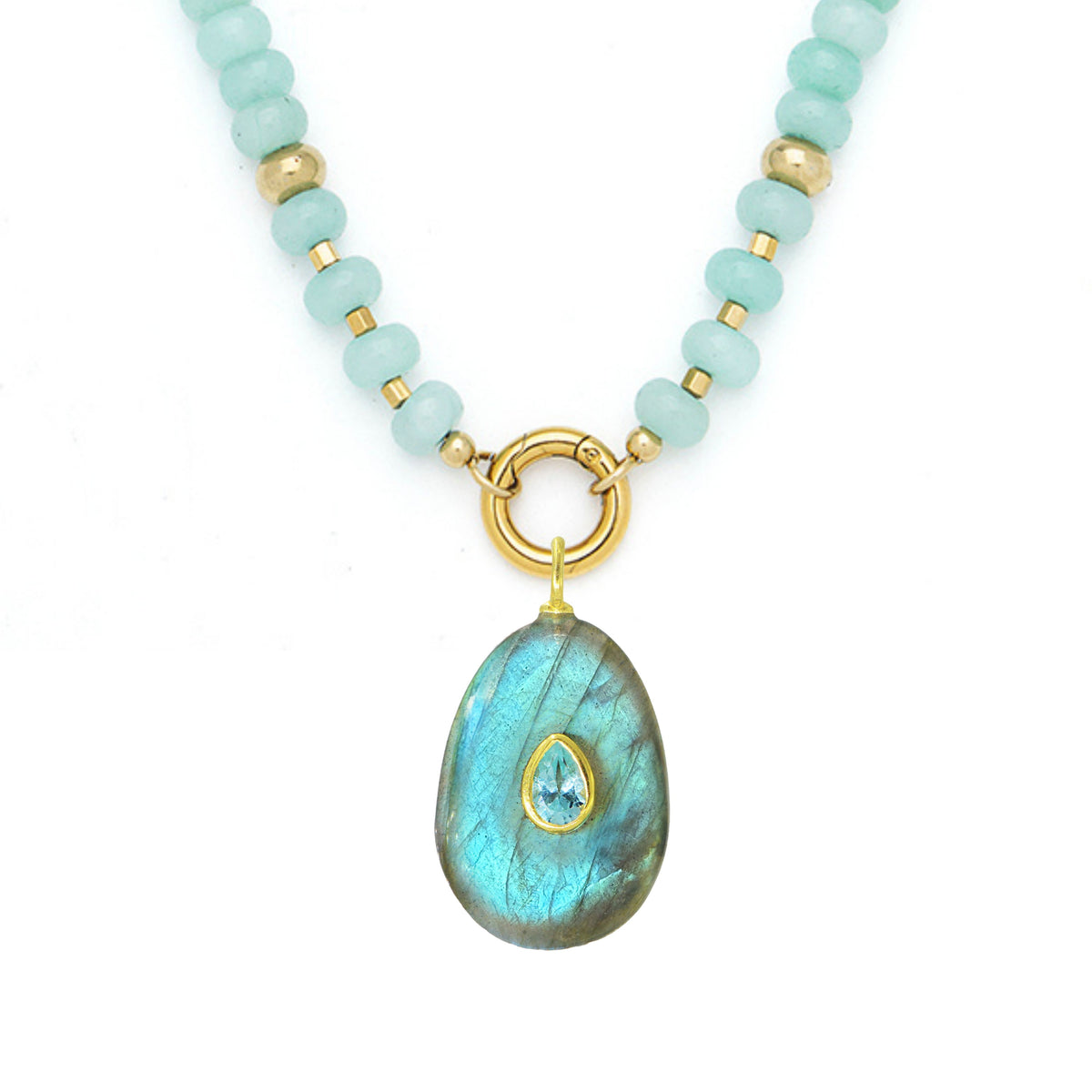 Gemstone Necklace With Labradorite Pendant
