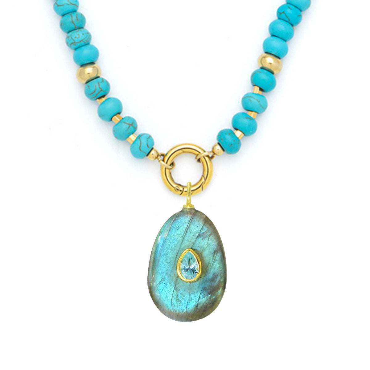 Gemstone Necklace With Labradorite Pendant
