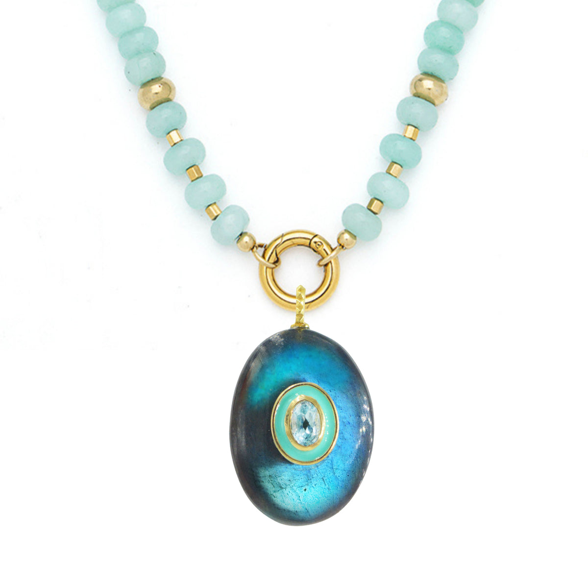 Gemstone Necklace With Labradorite Pendant
