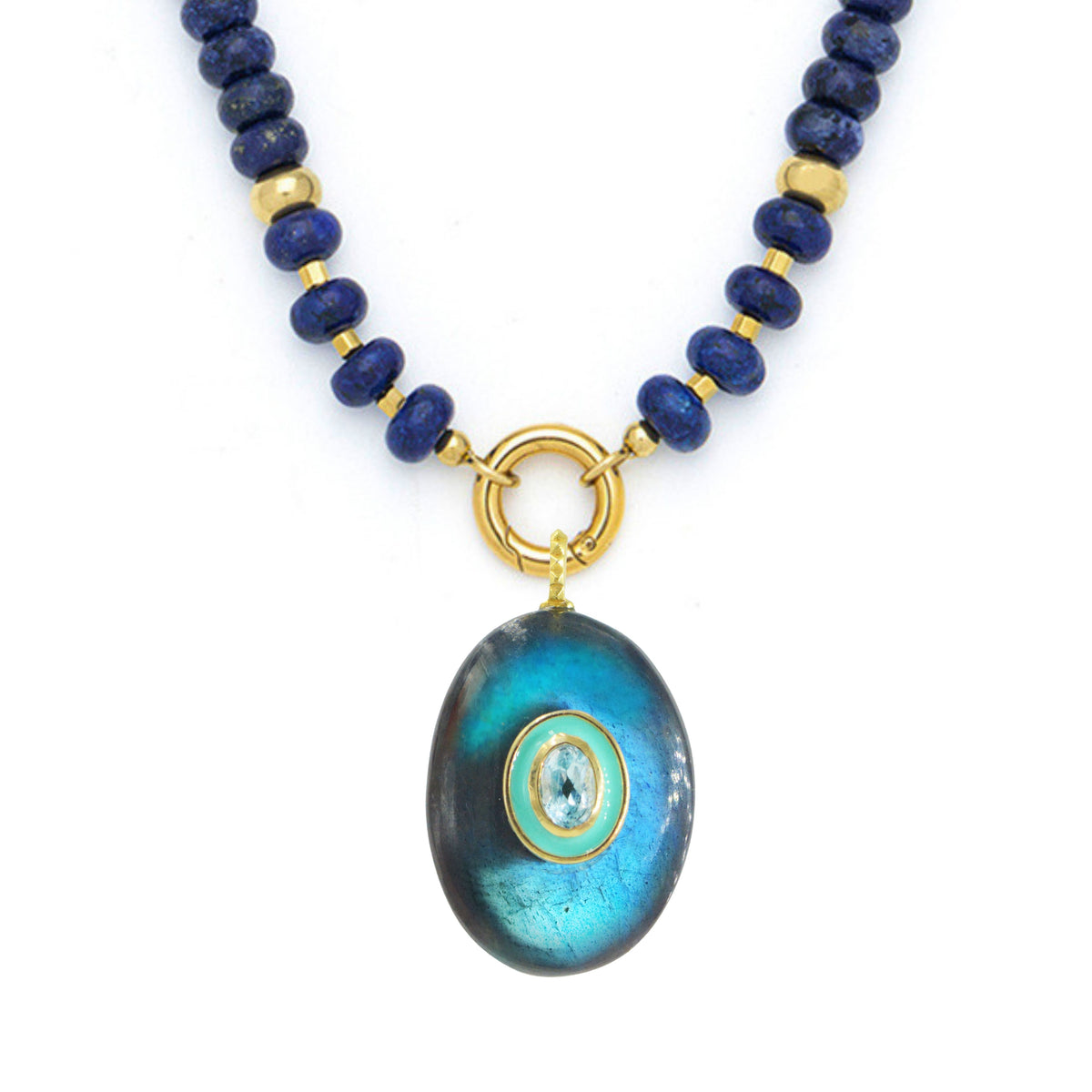 Gemstone Necklace With Labradorite Pendant