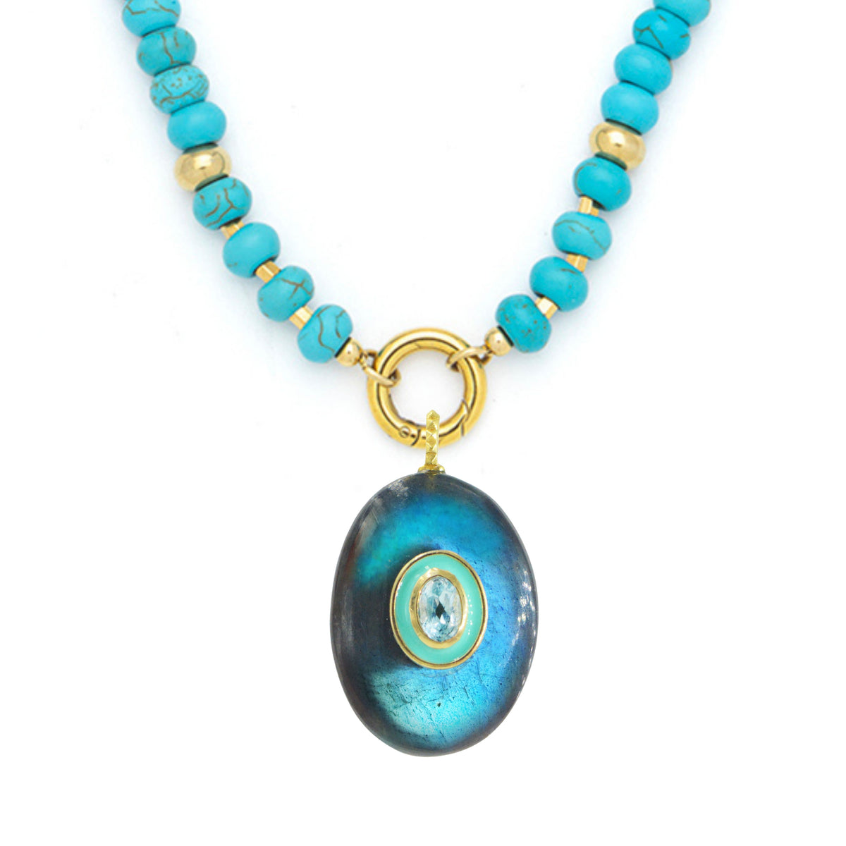 Gemstone Necklace With Labradorite Pendant