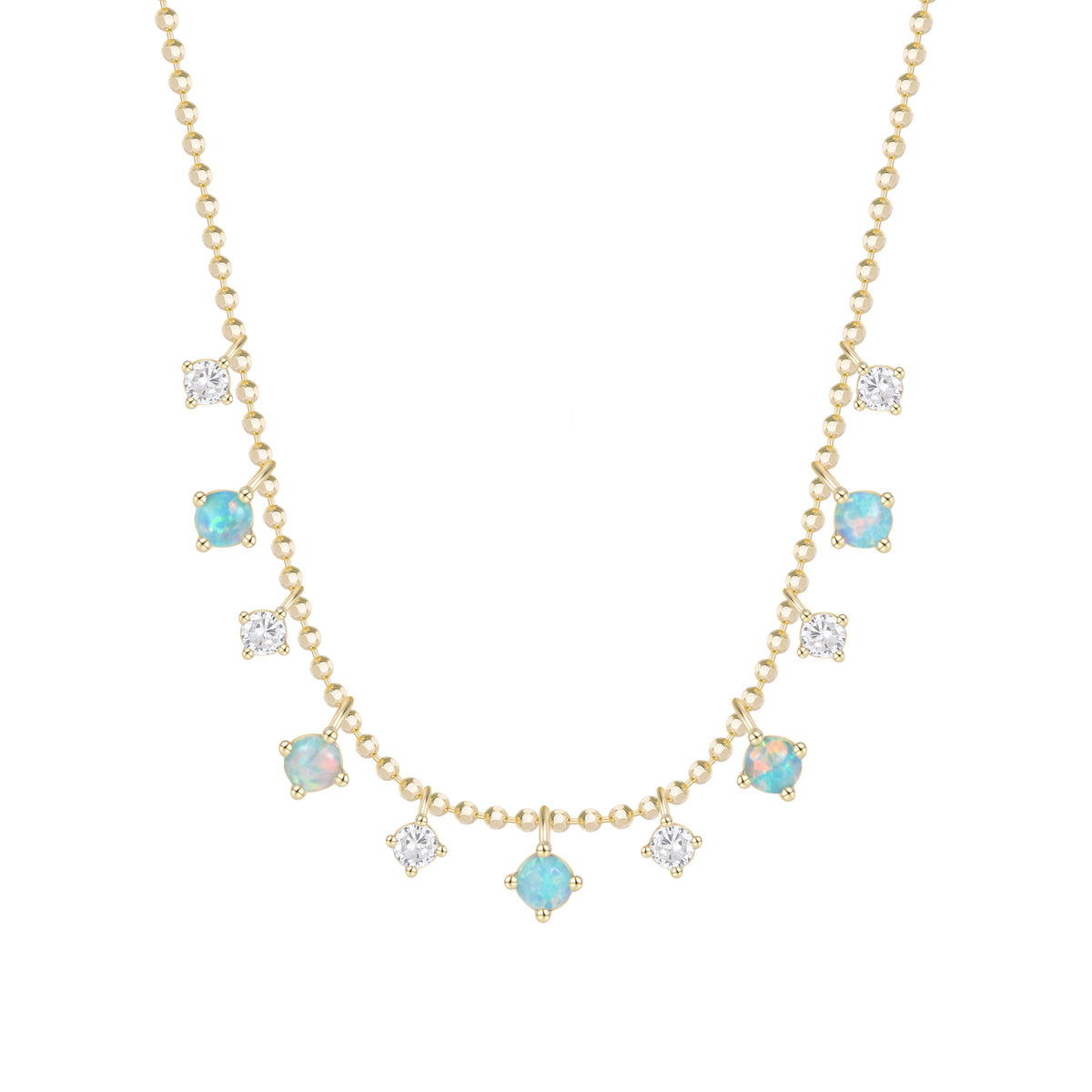 Lights in the Milky Way Opal Necklace on Ball Chain - Mini