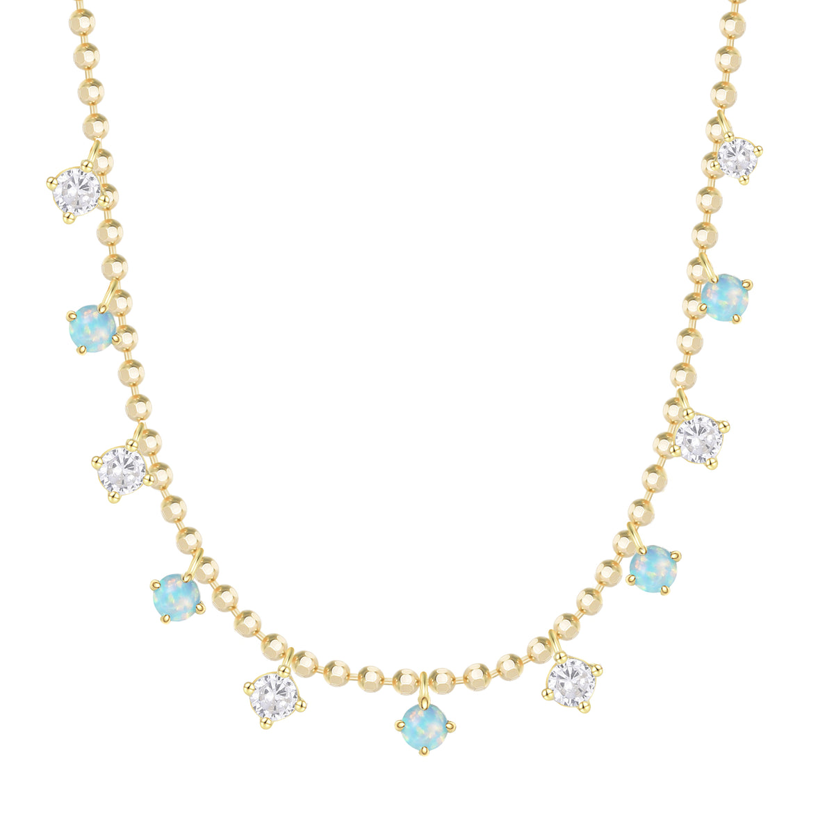 Lights in the Milky Way Opal Necklace on Ball Chain - Large